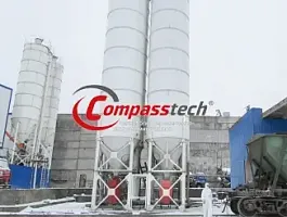 Пневматическая разгрузка ж/д вагонов с цементом, складирование и распределение на БСУ1 и БСУ2. Фасовка МКР